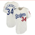 Los Angeles Dodgers #34 Fernando Valenzuela  Authentic Jersey - White Baseball Jerseys