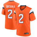 D.Broncos #2 Patrick Surtain II Player Orange Game Jersey Stitched Football Jerseys