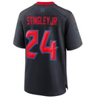 H.Texans #24 Derek Stingley Jr. Playre Navy Game Jersey Stitched Jerseys