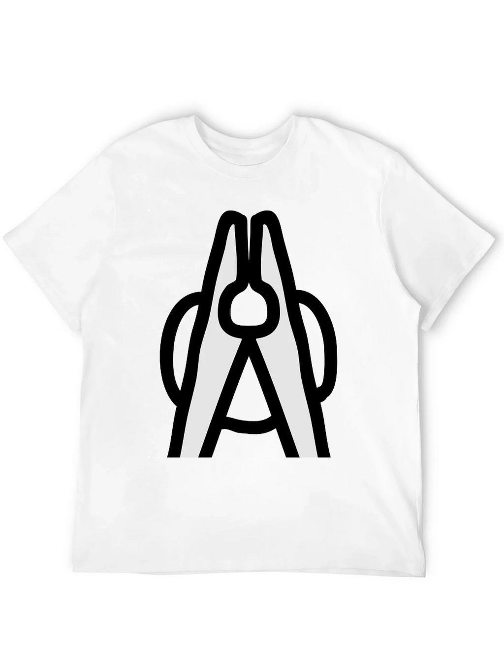 Clothespin Graphic T-Shirt - Modern Crew Neck Tee