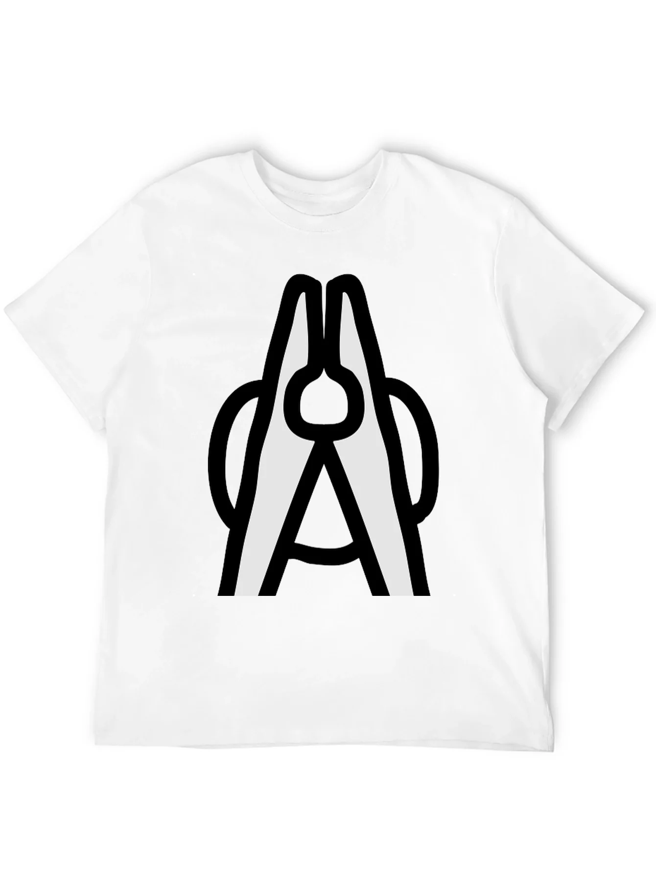 Clothespin Graphic T-Shirt - Modern Crew Neck Tee