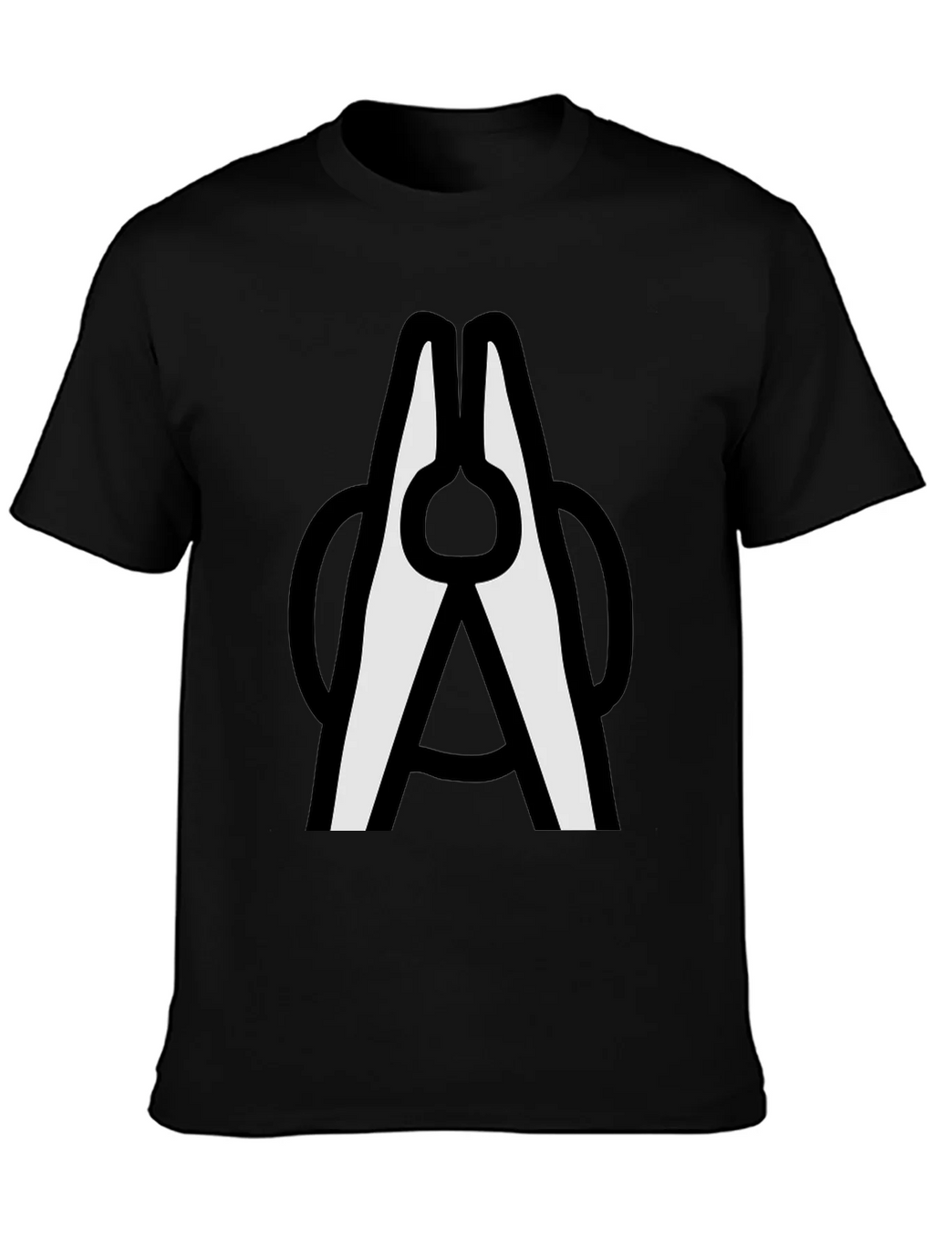 Clothespin Graphic T-Shirt - Modern Crew Neck Tee