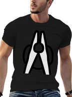 Clothespin Graphic T-Shirt - Modern Crew Neck Tee