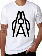 Clothespin Graphic T-Shirt - Modern Crew Neck Tee