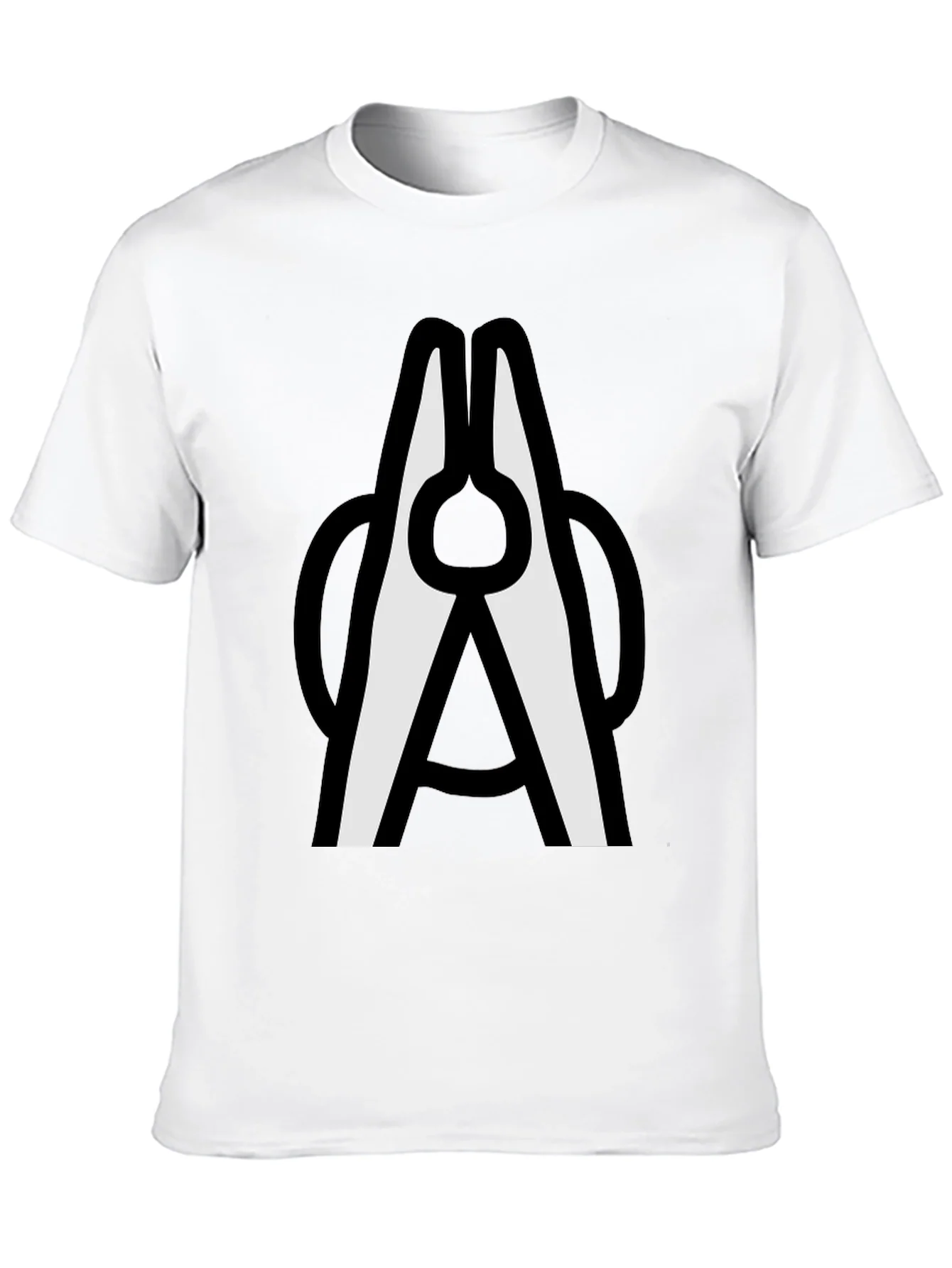 Clothespin Graphic T-Shirt - Modern Crew Neck Tee