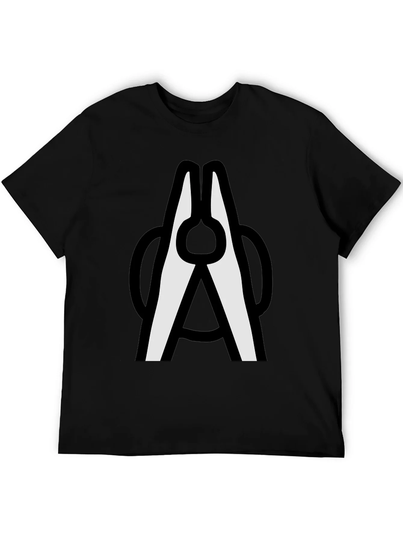 Clothespin Graphic T-Shirt - Modern Crew Neck Tee