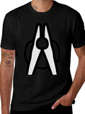 Clothespin Graphic T-Shirt - Modern Crew Neck Tee