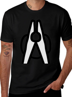 Clothespin Graphic T-Shirt - Modern Crew Neck Tee