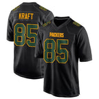GB.Packers #85 Tucker Kraft Player Black Fashion Game Football Jerseys