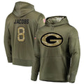 GB.Packers #8 Josh Jacobs Player Olive Salute to Service Pullover Hoodie Game Football Jerseys