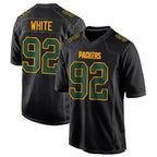 GB.Packers #92 Reggie White Player Black Fashion Game Football Jerseys