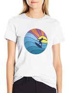 Surfer Graphic Tee - Black Cotton Blend T-Shirt