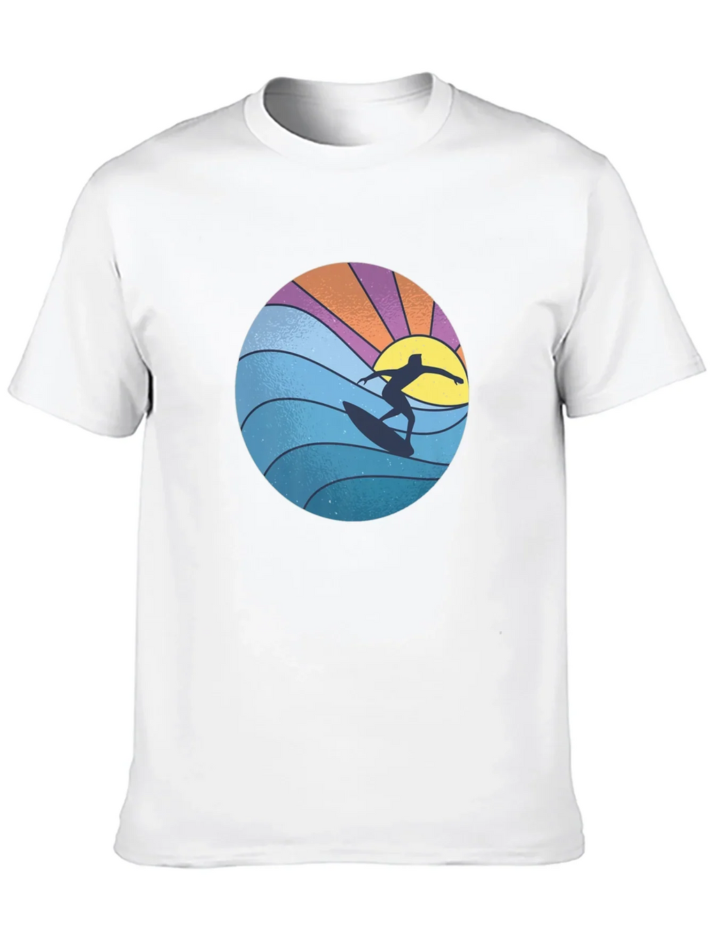 Surfer Graphic Tee - Black Cotton Blend T-Shirt