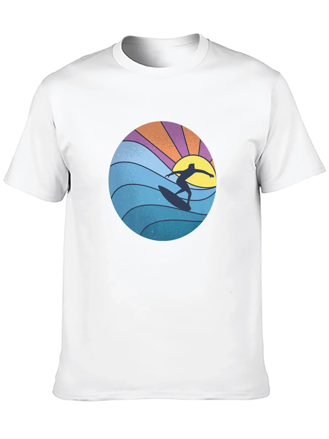 Surfer Graphic Tee - Black Cotton Blend T-Shirt