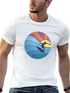 Surfer Graphic Tee - Black Cotton Blend T-Shirt