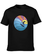 Surfer Graphic Tee - Black Cotton Blend T-Shirt