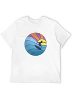 Surfer Graphic Tee - Black Cotton Blend T-Shirt