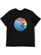 Surfer Graphic Tee - Black Cotton Blend T-Shirt