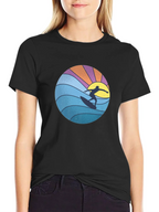 Surfer Graphic Tee - Black Cotton Blend T-Shirt
