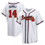 Atlanta Braves #14 Adam Duvall Gold White 2022 Program Jersey Stitches Baseball Jerseys