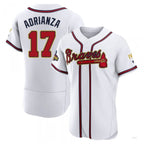 Atlanta Braves #17 Ehire Adrianza Gold White 2022 Program Jersey Stitches Baseball Jerseys