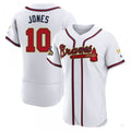 Atlanta Braves #10 Chipper Jones Gold White 2022 Program Jersey Stitches Baseball Jerseys