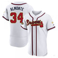 Atlanta Braves #34 Abcneam Almonte Gold White 2022 Program Jersey Stitches Baseball Jerseys