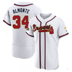 Atlanta Braves #34 Abcneam Almonte Gold White 2022 Program Jersey Stitches Baseball Jerseys