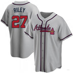 Atlanta Braves #27 Austin Riley Gray Road Jersey Stitches Baseball Jerseys