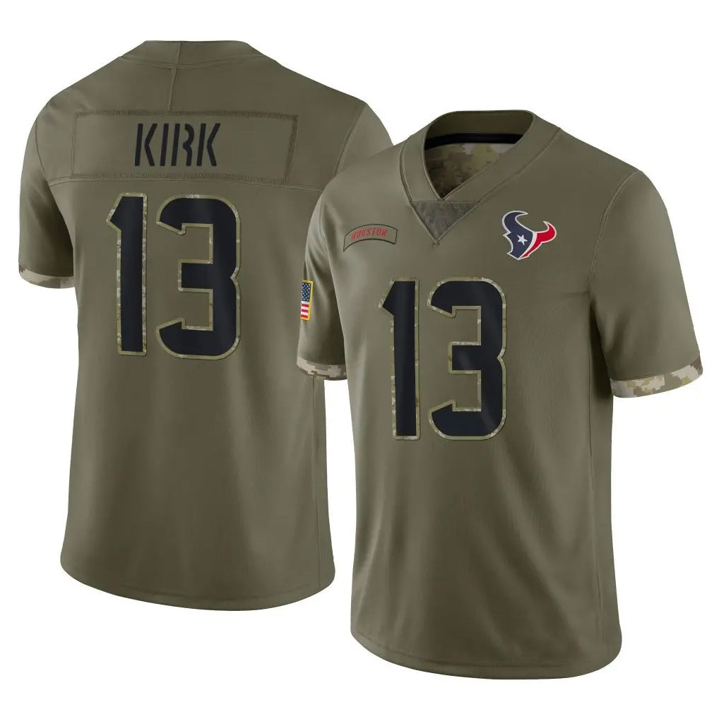 H.Texans #13 Christian Kirk Player Olive Salute To Service Limited Football Jerseys
