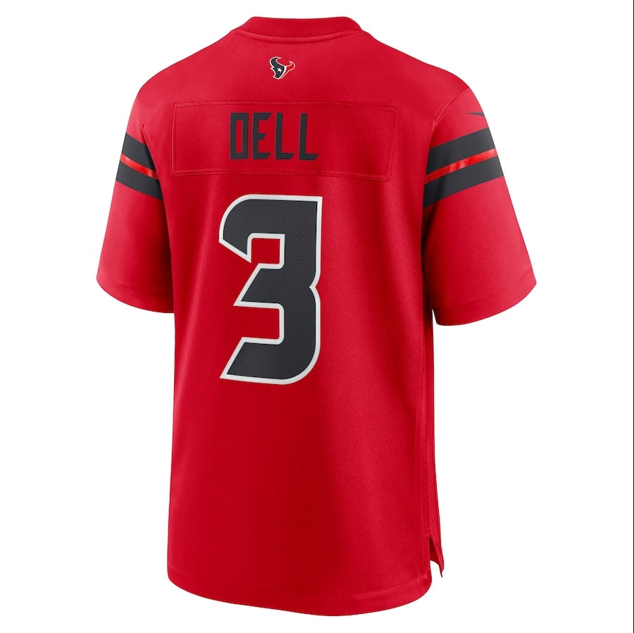 H.Texans #3 Tank Dell Player Red Game American Football Jerseys