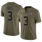 H.Texans #3 Tank Dell Player Salute To Service Olive Football Jerseys