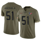 H.Texans #51 Will Anderson Jr. Player Salute To Service Olive Football Jerseys