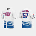 #57 HECTOR SANTIAGO PUERTO RICO BASEBALL 2023 WORLD BASEBALL CLASSIC JERSEY ¨C WHITE Stitches Baseball Jerseys