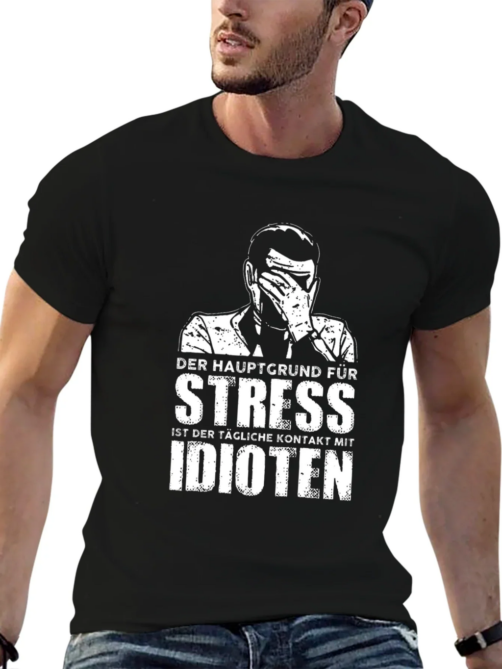 Stress Idioten T-Shirt - Black