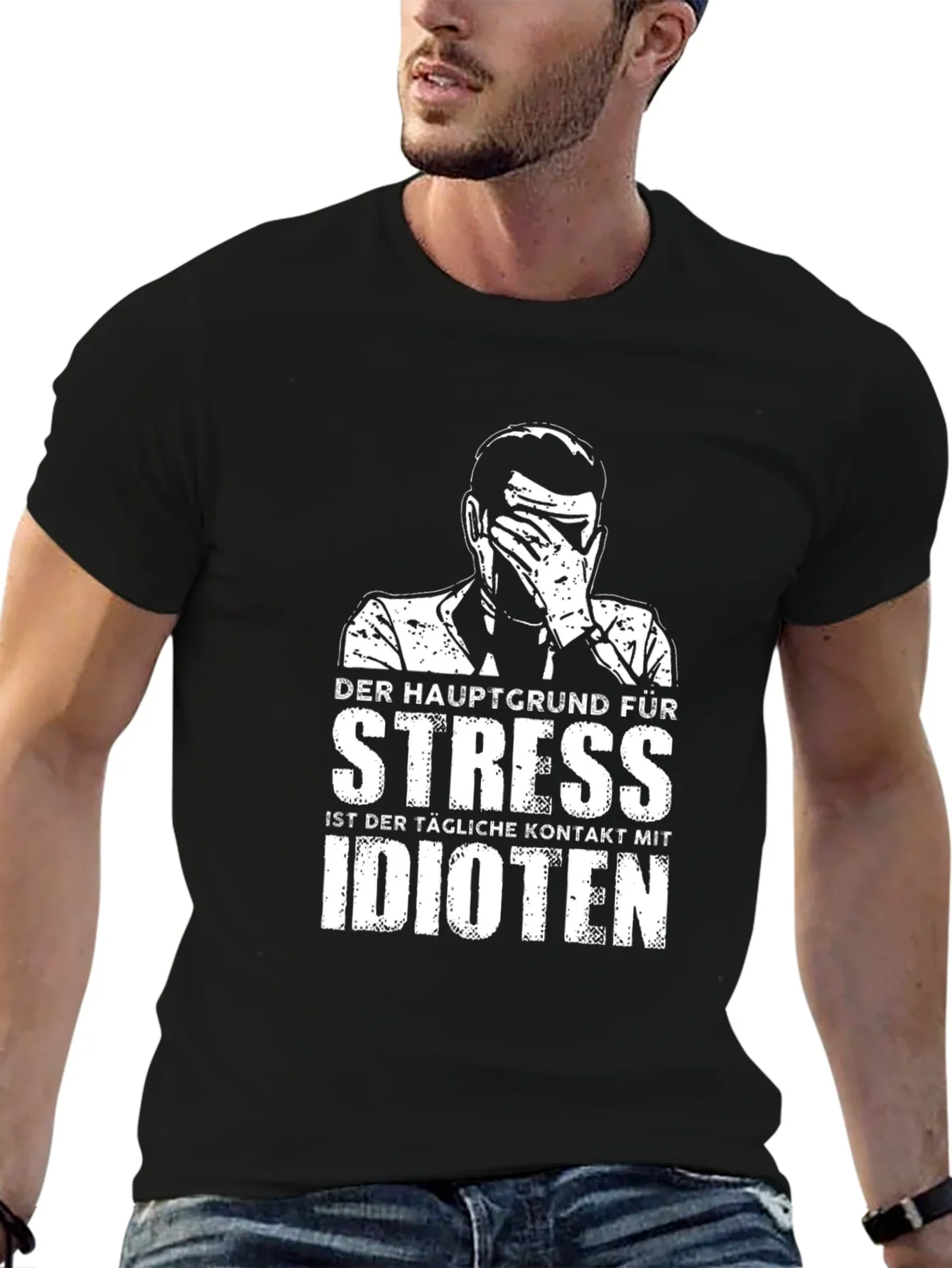 Stress Idioten T-Shirt - Black