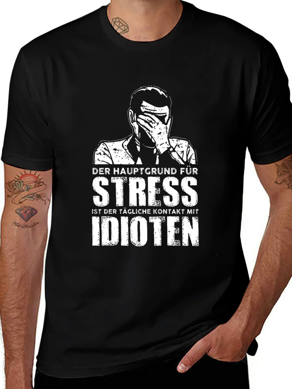 Stress Idioten T-Shirt - Black