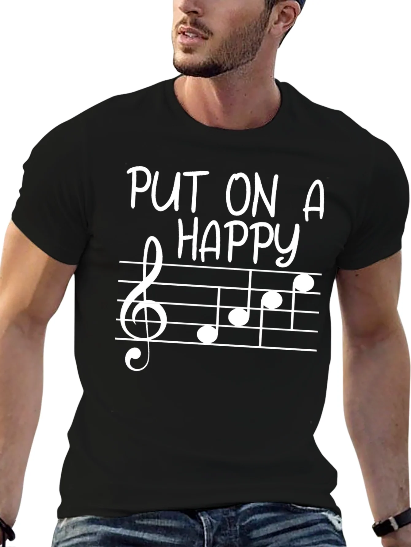 Put On A Happy Face Music Note Tee