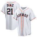 Houston Astros #21 Yainer Diaz Home Replica Jersey - White Stitched Baseball Jersey