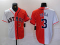 Houston Astros #3 Jeremy Pena Number White Orange Split Stitched Baseball Jersey