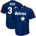 Houston Astros #3 Nolan Ryan  Cooperstown Collection Big & Tall Mesh Batting Practice Jersey - Navy Baseball Stitched Jerseys