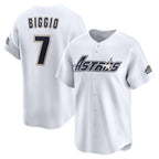 Houston Astros #7 Craig Biggio Throwback Cooperstown Collection Limited Jersey - White Stitched Baseball Jersey