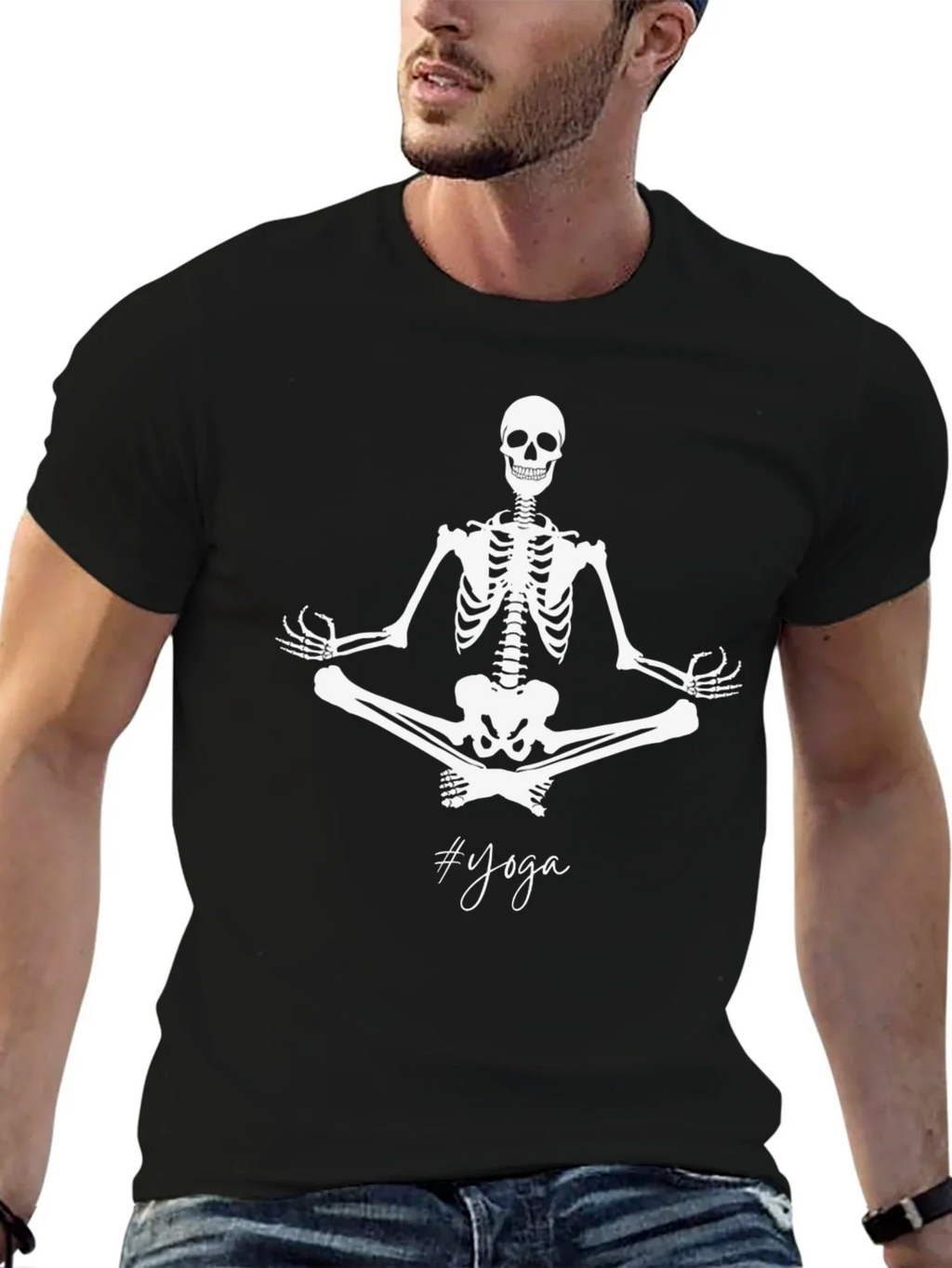 Yoga Skeleton Black T-Shirt