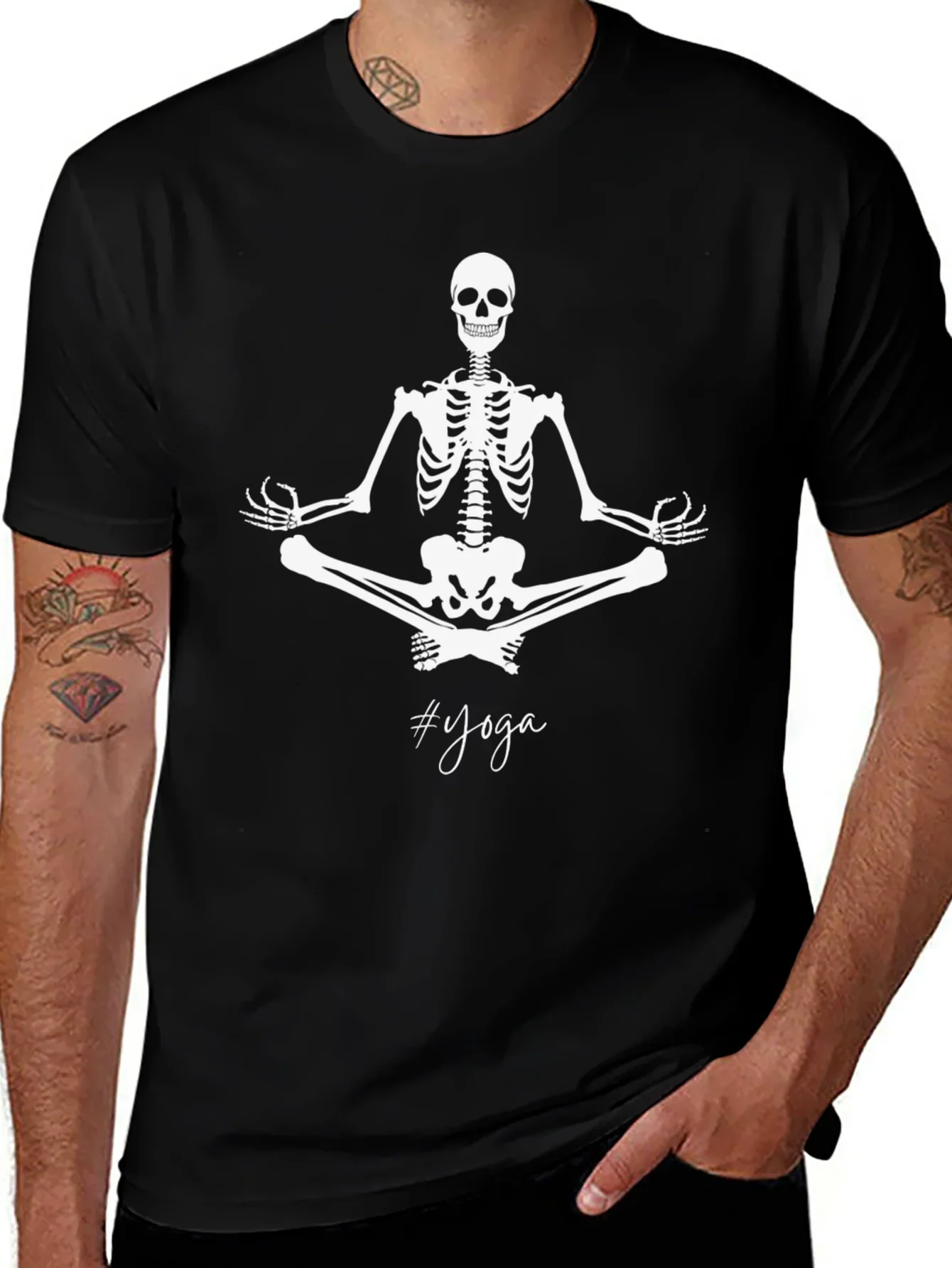 Yoga Skeleton Black T-Shirt