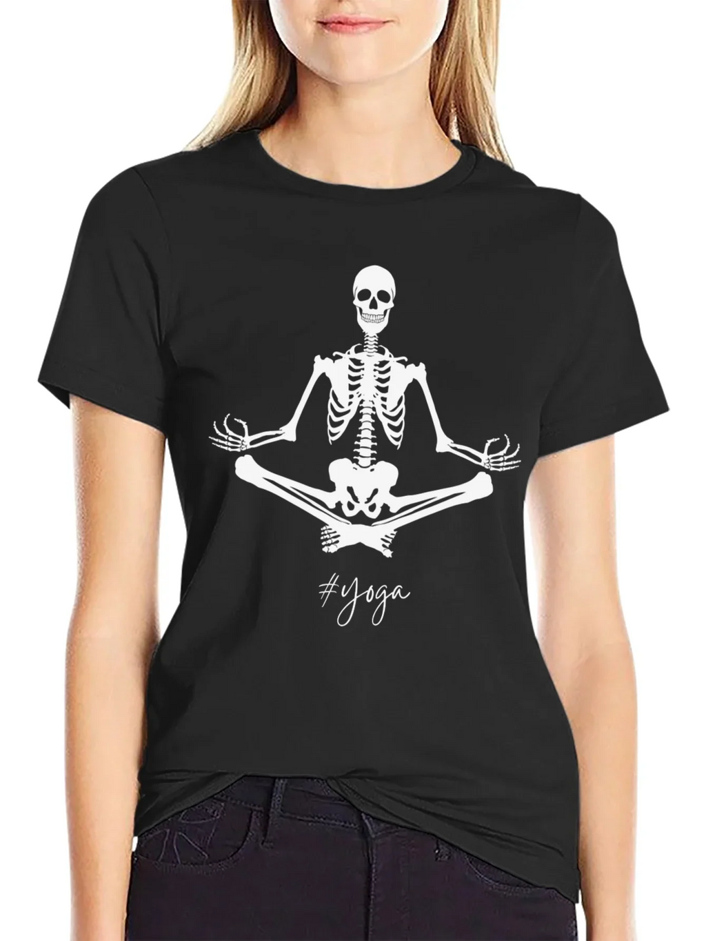 Yoga Skeleton Black T-Shirt