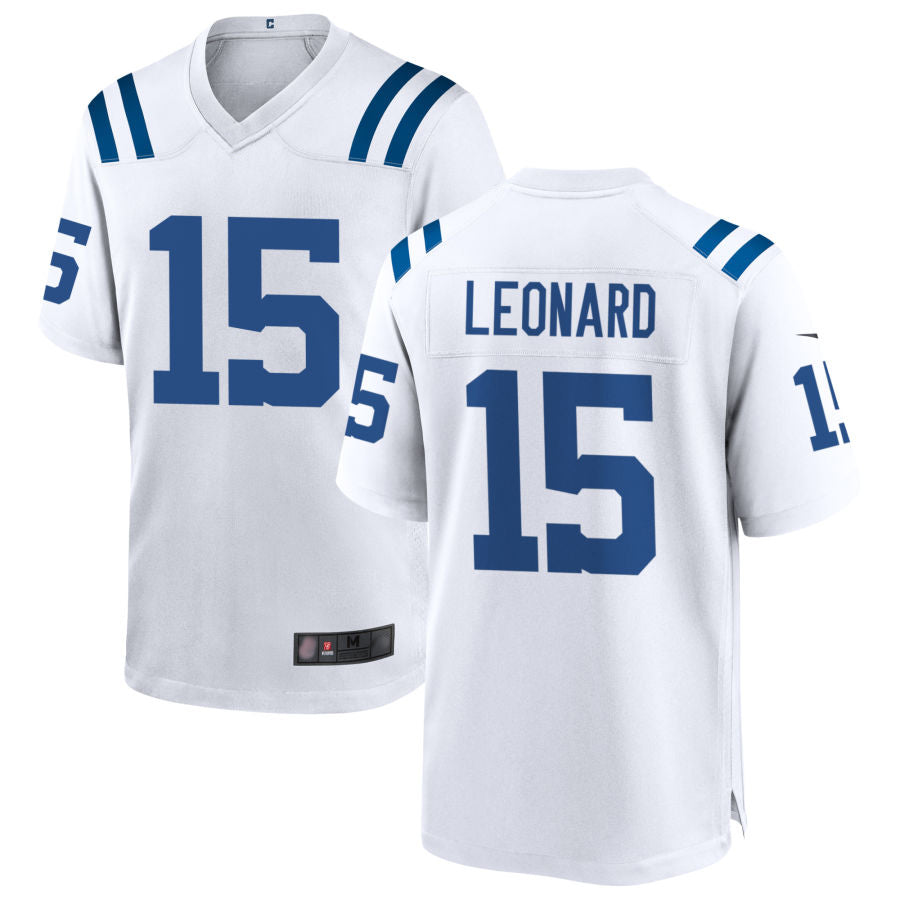 IN.Colts #15 Riley Leonard Player White Home Game Football Jerseys