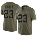 IN.Colts #23 Kenny Moore II Player Olive Salute To Service Limited Football Jerseys