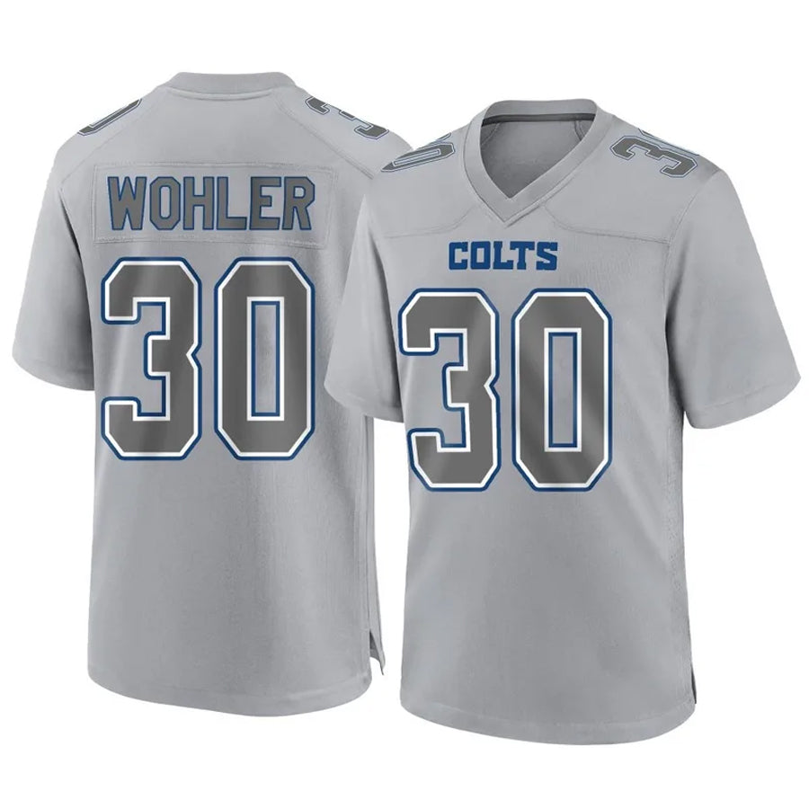 IN.Colts #30 Hunter Wohler Player Game Gray Fashion Football Jerseys