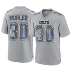 IN.Colts #30 Hunter Wohler Player Game Gray Fashion Football Jerseys