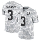 IN.Colts #3 Spencer Shrader Player Arctic Camo Salute to Service Limited Football Jerseys